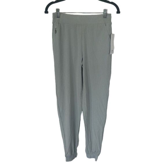 Athleta Brooklyn Textured Jogger Pants City Stripe Coast Clay Green Size 2 NWT - Picture 6 of 9